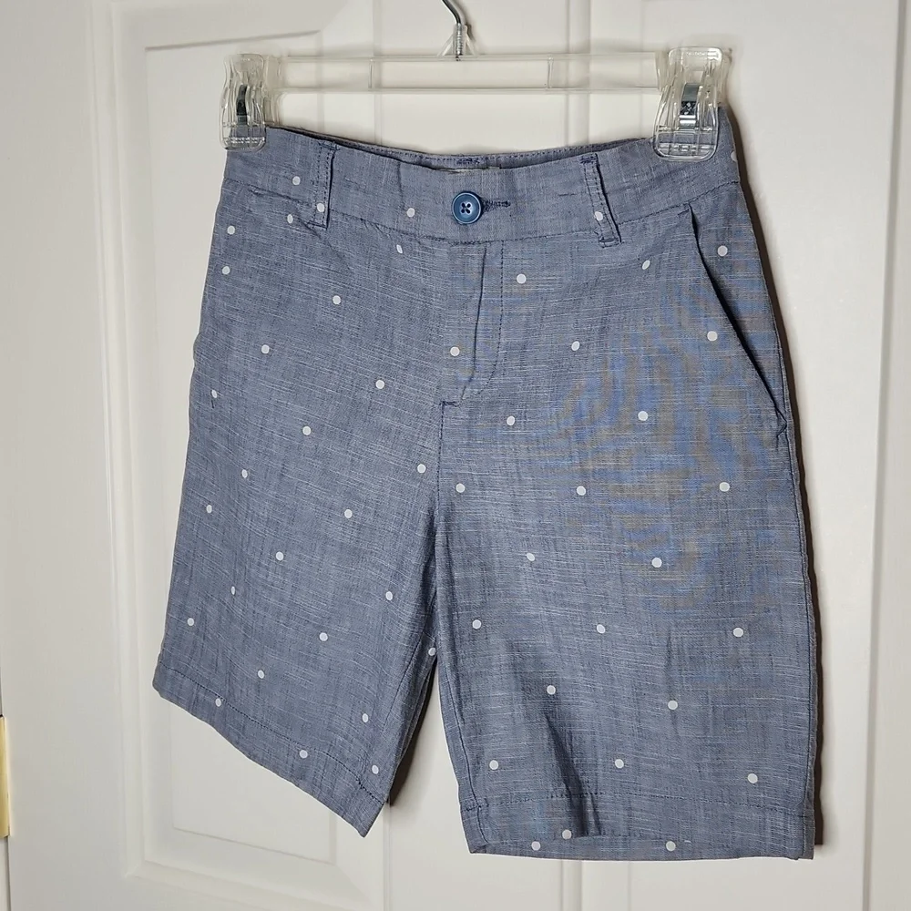 OshKosh B Gosh Chambray Polka Dot Shorts Size 8 NWT